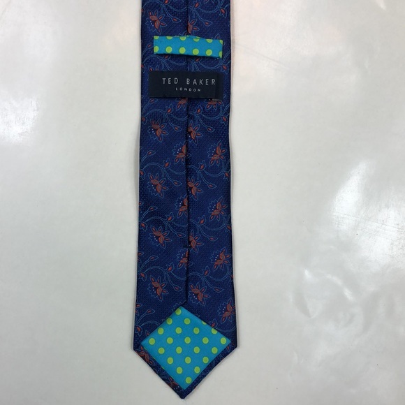 Ted Baker London Silk Floral Print Tie 60” - Picture 3 of 10